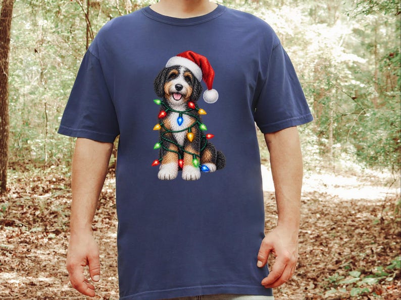 Bernedoodle Christmas Shirt, Christmas Dog Shirt, Bernedoodle Owner Gift, Holiday Dog Lover Tee image 9