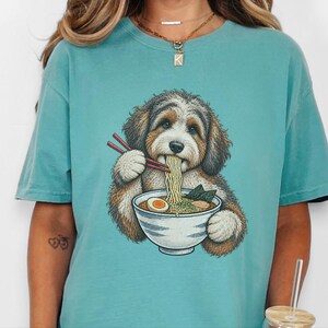 Ramen-tröja för japansk matälskare, rolig nudelhundtröja, ramen-skål med grafisk design bild 3