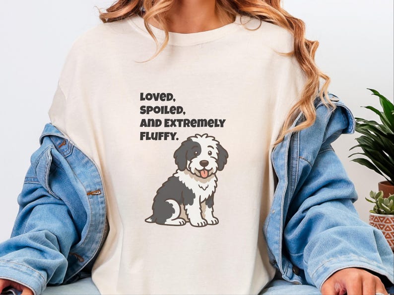 Comfort Colors Sheepadoodle Dog Tshirt | Loved, Spoiled, and Extremely Fluffy Sweatshirt | Sheepadoodle Enthusiast Crewneck, Pet Lover Gift image 7