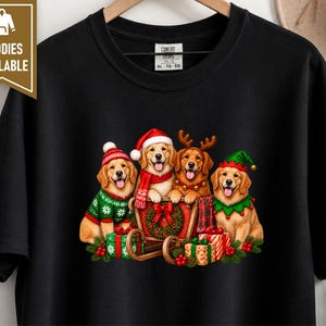 Christmas Golden Retriever Shirt, Dog Christmas Gift, Holiday Pet Tee, Golden Retriever Lover Gift image 9
