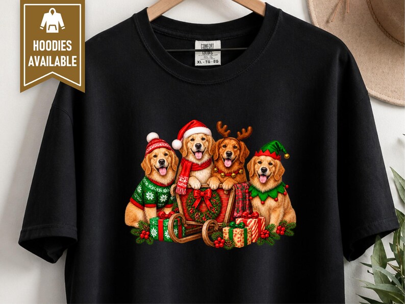 Christmas Golden Retriever Shirt, Dog Christmas Gift, Holiday Pet Tee, Golden Retriever Lover Gift image 9