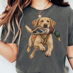 Yellow Lab Gift, Duck Hunting Shirt, Waterfowl Hunter Tee, Labrador Retriever Art, Bird Dog Shirt, Vintage Hunting Gift For Men image 5