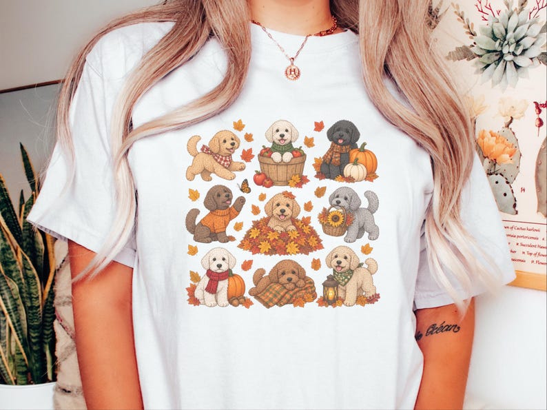 Maltipoo Fall Shirt, Fall Dog Lover Gift, Autumn Puppy Tee, Cozy Fall Dog Shirt, Maltipoo Mom Shirt image 10