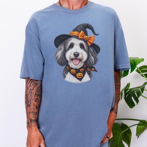 Halloween Dog Shirt, Sheepadoodle Gift, Witch Dog Shirt, Sheepadoodle Mom, Spooky Dog Tee, Doodle Mom Gift image 9