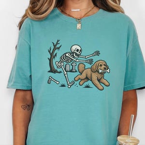 Skeleton Dog Shirt, Cockapoo Halloween Gift, Spooky Dog Tee, Funny Skeleton Shirt image 10