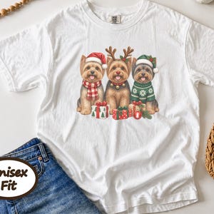 Christmas Yorkie Sweatshirt, Yorkie Mom Gift, Holiday Dog Crewneck, Festive Puppy Jumper, Yorkie Lover Apparel image 5