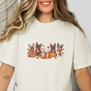 Frenchie Dog Shirt, Fall French Bulldog Gift, Cute Puppy Tee, French Bulldog Mama Shirt, Autumn Dog Lover Sweatshirt image 7