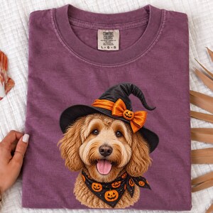 Halloween Dog Shirt, Goldendoodle Gift, Doodle Mom Gift, Witch Dog Shirt, Spooky Dog Lover, Fall Pet Sweatshirt image 10