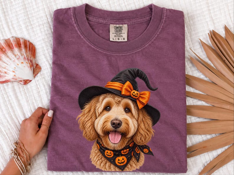 Halloween Dog Shirt, Goldendoodle Gift, Doodle Mom Gift, Witch Dog Shirt, Spooky Dog Lover, Fall Pet Sweatshirt image 10