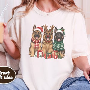 German Shepherd Christmas Sweatshirt, Festive Dog Mom Gift, Holiday Puppy Crewneck, Christmas Dog Shirt, GSD Lover Present image 4