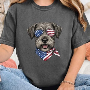 Comfort Colors Patriotic Schnoodle Dog Shirt, Independence Day Dog Mom Sweatshirt, Red White Blue American Flag Dog Lover Tee, Schnoodle Dad Bild 7