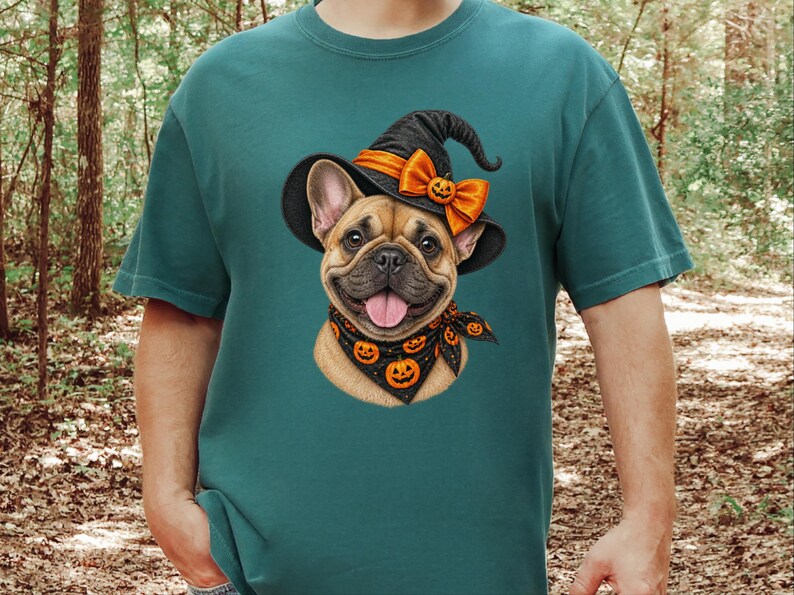 Frenchie Halloween Shirt, Frenchie Mom Gift, Halloween Dog Shirt, French Bulldog Mom Tee, Witch Dog Shirt, Spooky Dog Mom image 9
