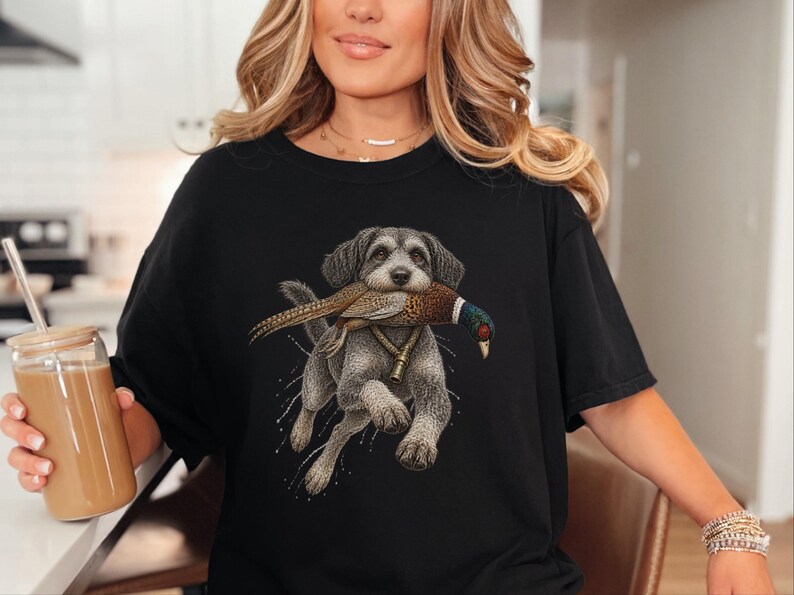 Schnoodle Hunting Shirt, Pheasant Hunter Gift, Upland Hunting Tee, Bird Dog Shirt, Outdoorsman Gift image 10