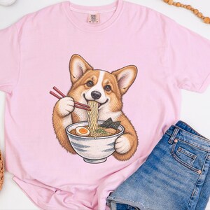 Corgi Shirt, Corgi Lover Gift, Ramen Lover T Shirt, Japanese Food Tee, Corgi Mom Shirt, Dog Humor Shirt image 8