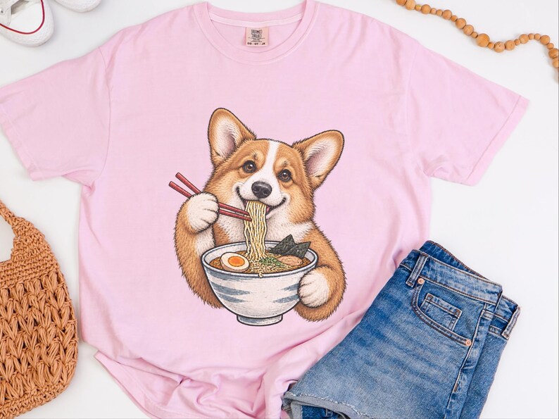 Corgi Shirt, Corgi Lover Gift, Ramen Lover T Shirt, Japanese Food Tee, Corgi Mom Shirt, Dog Humor Shirt image 8