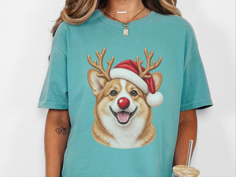 Sudadera navideña de Corgi, camiseta festiva navideña para perros, regalo navideño para dueños de perros, sudadera de cuello redondo para mamás de Corgi imagen 2