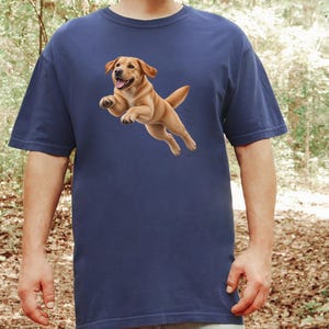 Żółta koszulka z labradorem, prezent dla mamy labradora, koszulka dla miłośnika retrieverów, koszulka dla mamy golden retrievera, koszulka dla mamy psa, koszulka dla miłośnika labradorów, koszulka dla szczeniaka zdjęcie 6
