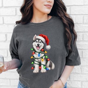 Husky Christmas Shirt, Husky Christmas Sweatshirt, Dog Christmas Gift, Holiday Dog Owner Gift, Siberian Husky Lover Tee image 6