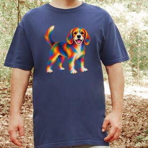 Camiseta de Beagle, Regalo colorido para amantes de los perros, Camiseta de cachorro arcoíris, Regalo para mamás de Beagle, Camiseta gráfica para dueños de perros imagen 10