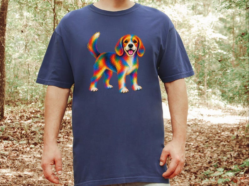Camiseta de Beagle, Regalo colorido para amantes de los perros, Camiseta de cachorro arcoíris, Regalo para mamás de Beagle, Camiseta gráfica para dueños de perros imagen 10