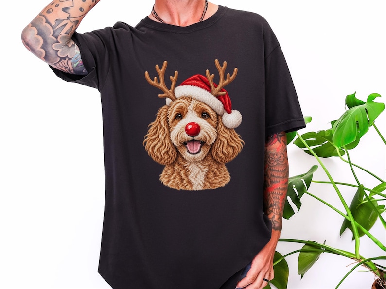 Bluza świąteczna Cavapoo, prezent dla mamy Cavapoo, świąteczna koszulka dla psa, świąteczne ubrania dla zwierząt, prezent dla właściciela Cavapoo, świąteczna koszulka dla psa zdjęcie 1