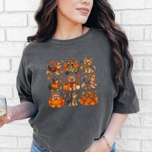 Yorkie Mom Shirt, Fall Dog Lover Gift, Cute Yorkie Shirt, Autumn Dog Shirt, Yorkie Owner Gift image 1