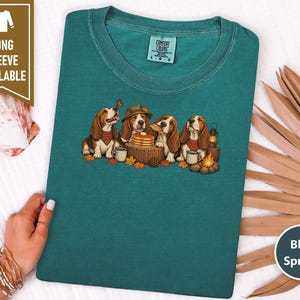 Basset Hound Shirt, Fall Camping Gift, Autumn Hound Dog Tee, Basset Hound Mom Sweatshirt, Camping Dog Lover Gift Bild 5