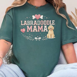 Comfort Colors Labradoodle Gift Tee, Labradoodle Mama Shirt for Women, Funny Fur Mama T-Shirt, Doodle Mom Owner Present for Pets image 1