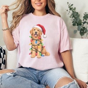 Camiseta navideña de Golden Retriever, regalo navideño para amantes de los perros, sudadera festiva para cachorros, regalo navideño para perros, camiseta de Retriever imagen 4