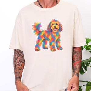 Cavapoo Shirt, Cavapoo Mom Gift, Colorful Dog Tee, Doodle Dog Art, Rainbow Puppy Graphic, Pet Lover Shirt image 8