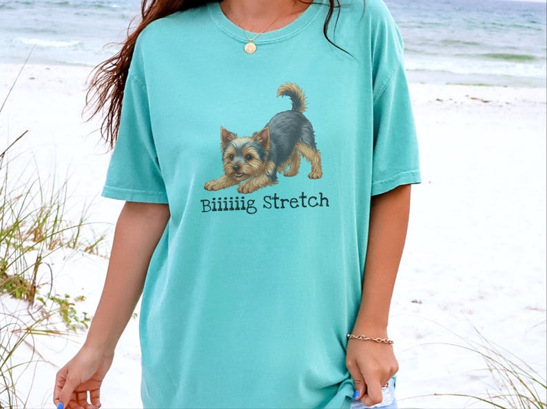T-shirt Comfort Colors Funny Yorkie, T-shirt extensible grande taille, T-shirt pour maman de Yorkshire Terrier, T-shirt pour amoureux des Yorkies, Vêtements mignons pour parents de chiens image 3
