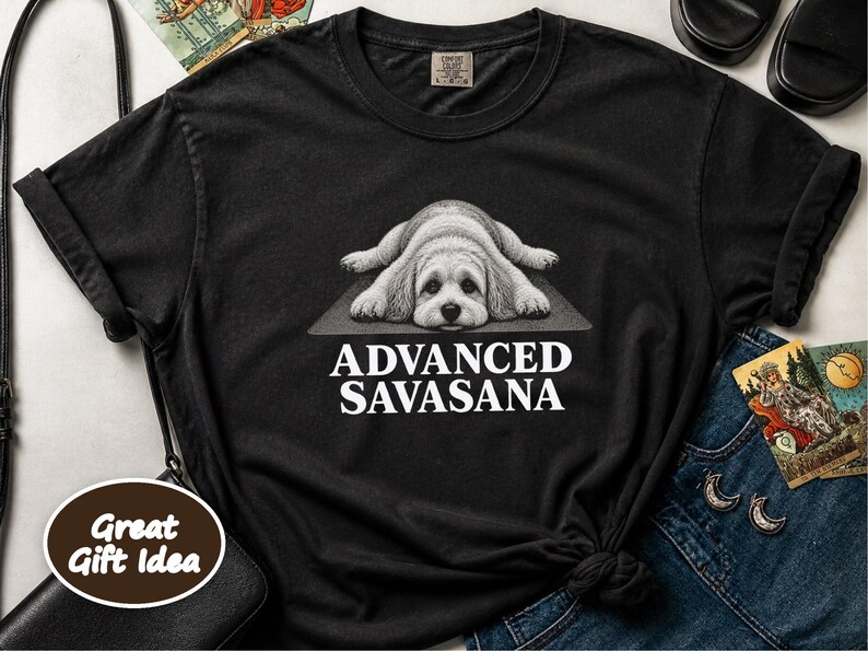 Maltipoo Shirt, Maltipoo Lover Gift, Advanced Savasana Yoga Shirt, Yoga Dog Tee, Cute Dog Shirt, Puppy Yoga Gift, Funny Yoga Tee image 8