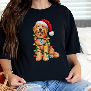Camiseta navideña de Golden Retriever, regalo navideño para amantes de los perros, sudadera festiva para cachorros, regalo navideño para perros, camiseta de Retriever imagen 7