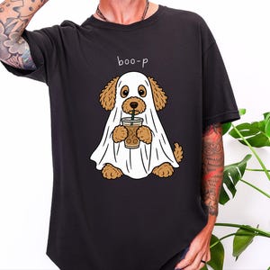 Goldendoodle Halloween Shirt, Ghost Dog Tee, Spooky Puppy Shirt, Dog Lover Gift, Boo P T Shirt image 5