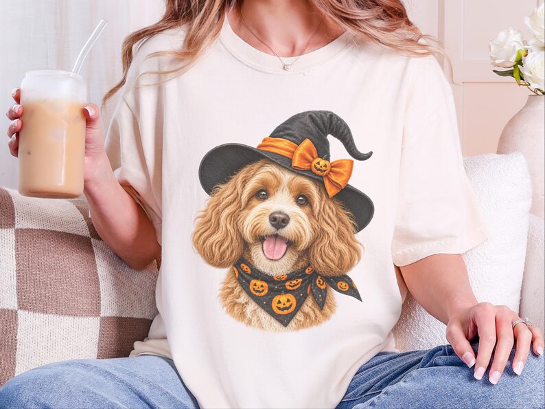 Halloween Cavapoo Shirt, Cavapoo Mom Gift, Halloween Dog Mom, Spooky Dog Tee, Doodle Mom Gift, Cavapoo Owner Gift image 4