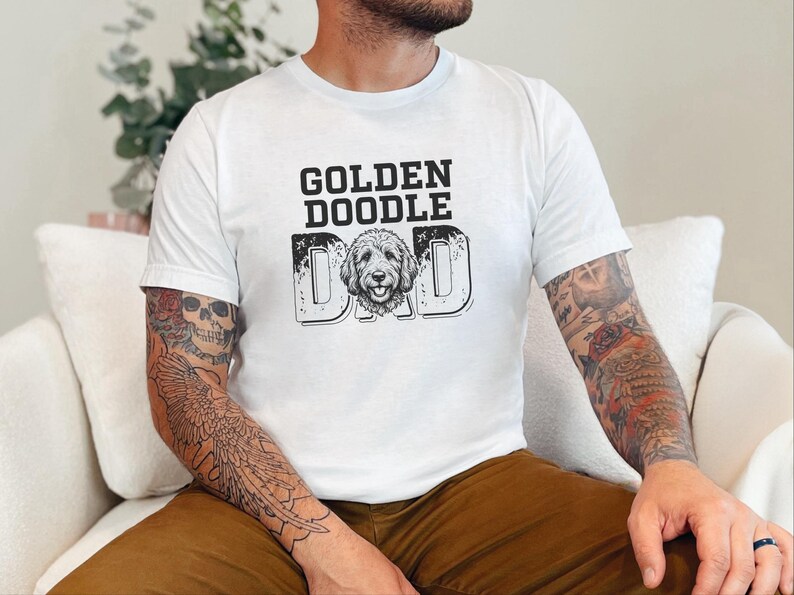 Goldendoodle Dad Shirt | Dog Dad Life Tee | Funny Goldendoodle Owner Apparel | Proud Dog Father T-Shirt, Comfort Colors | Pet Crewneck Shirt image 5