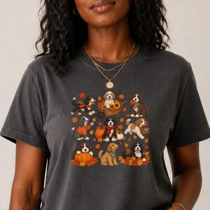 Herbstliches Bernedoodle-Shirt, Geschenk für Bernedoodle-Mama, Herbstliches Hunde-T-Shirt, Kürbis-Sweatshirt, Geschenk für Doodle-Liebhaber Bild 6