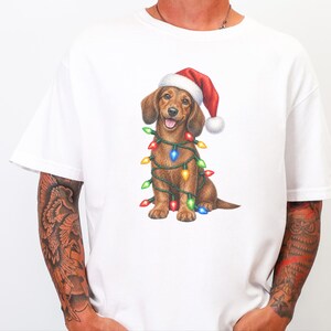 Christmas Dachshund Shirt, Dog Christmas Gift, Dachshund Xmas Sweatshirt, Holiday Dog Tee, Doxie Lover Present image 7