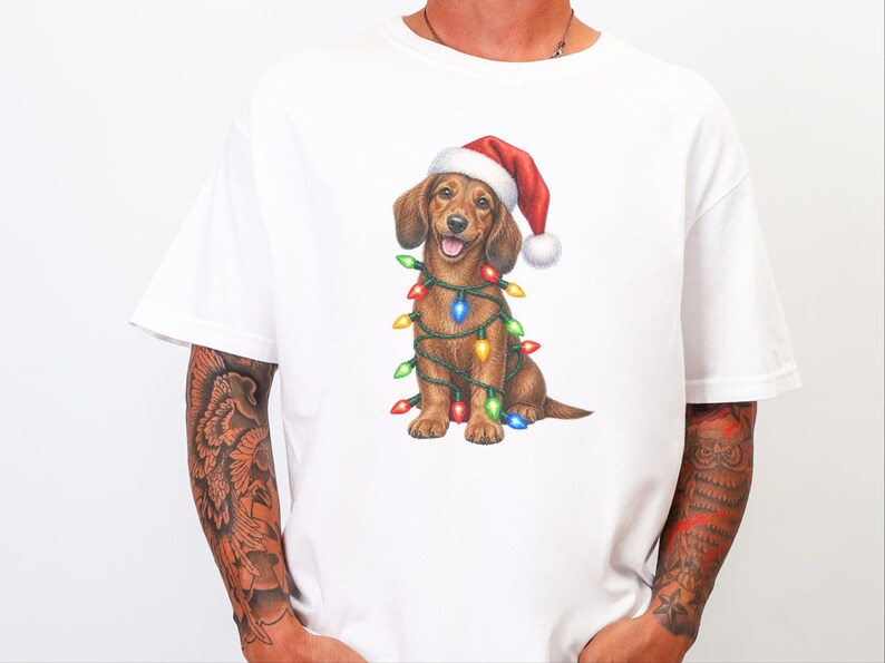 Christmas Dachshund Shirt, Dog Christmas Gift, Dachshund Xmas Sweatshirt, Holiday Dog Tee, Doxie Lover Present image 7