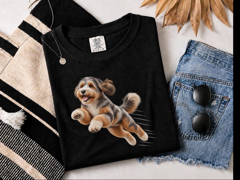 T-shirt Aussiedoodle, Cadeau Aussiedoodle, T-shirt croisé Berger Australien/Caniche, T-shirt Maman Aussiedoodle, Cadeau pour amoureux des chiens Aussiedoodle image 10