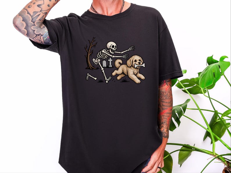 Camiseta de Halloween para Maltipoo, Camiseta de perro esqueleto, Regalo divertido de Halloween para perros, Camiseta espeluznante para dueños de mascotas, Camiseta para amantes de los Maltipoo imagen 6