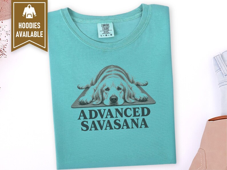 Golden Retriever Yoga Shirt, Funny Yoga Shirt, Advanced Savasana Tee, Dog Lover Gift, Meditation Shirt, Yoga Class Gift, Animal Graphic Tee image 10