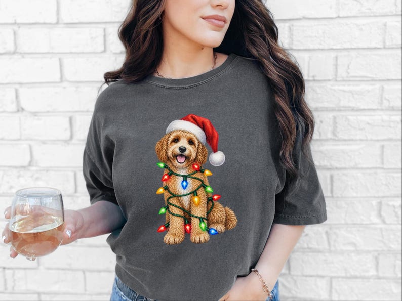 Christmas Cavapoo Shirt, Cavapoo Mom Gift, Holiday Puppy Tee, Cavapoo Christmas Sweatshirt, Dog Christmas Gift image 3