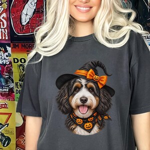 Bernedoodle Dog Halloween Shirt, Bernedoodle Mom Gift, Witch Dog Shirt, Spooky Dog Mom, Halloween Dog Lover Gift image 7