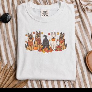 Fall German Shepherd Shirt, German Shepherd Mom Gift, Autumn Dog Lover Tee, Gsd Sweatshirt, Pumpkin Season Hoodie image 7