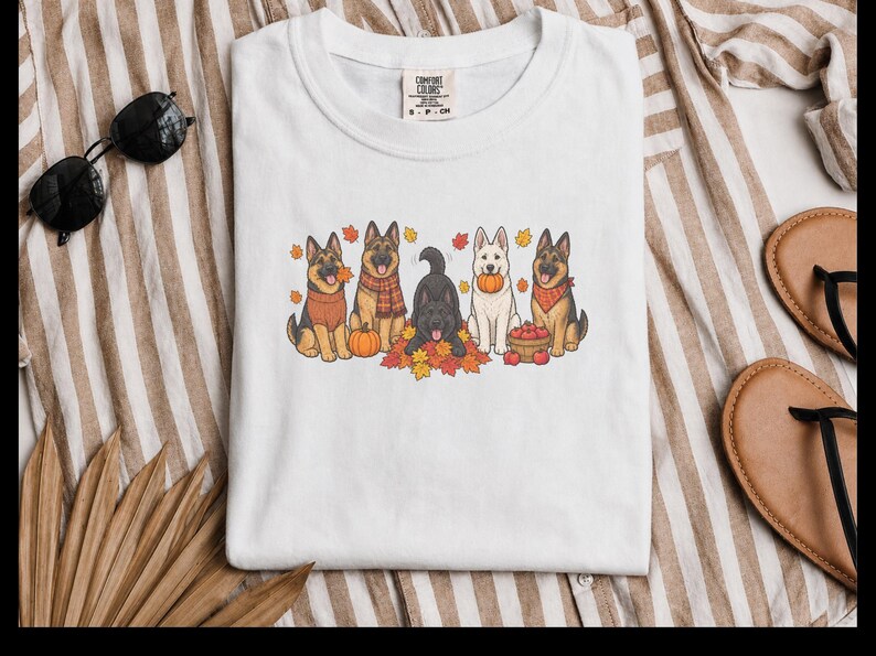 Fall German Shepherd Shirt, German Shepherd Mom Gift, Autumn Dog Lover Tee, Gsd Sweatshirt, Pumpkin Season Hoodie image 7