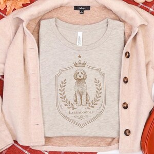 Golden Labradoodle Royal Crest Shirt, Regal Pet Art Goldendoodle Hoodie, King Dog Portrait Labradoodle Tee, Dog Lover Gift image 3