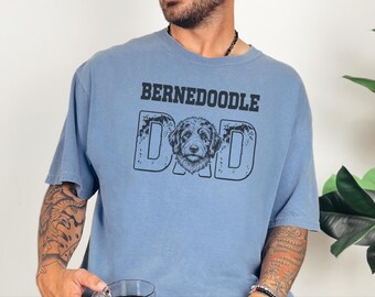 Camiseta Comfort Colors Bernedoodle Dad, Camiseta divertida com estampa para pai de cachorro, Roupa para dono de Doodle, Presentes para pais de cachorro, Melhor pai de cachorro de todos os tempos