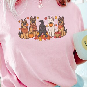 Fall German Shepherd Shirt, German Shepherd Mom Gift, Autumn Dog Lover Tee, Gsd Sweatshirt, Pumpkin Season Hoodie image 8