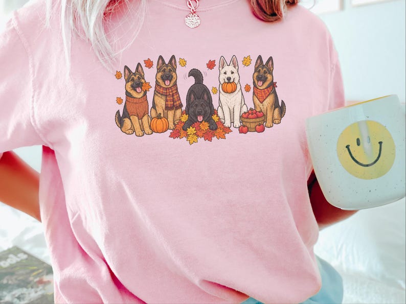 Fall German Shepherd Shirt, German Shepherd Mom Gift, Autumn Dog Lover Tee, Gsd Sweatshirt, Pumpkin Season Hoodie image 8